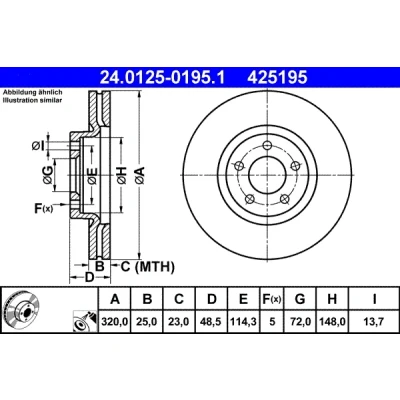 Kuva ATE 24.0125 0195.1 Jarrulevyt 320,0 25,0 5 114,3 Tuuletettu pinnoitettu hiiliteräs MAZDA: 3 Hatchback