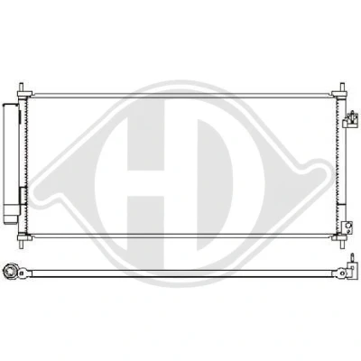 Kuva Kondensaattori, ilmastointilaite Diederichs DCC1664 honda jazz iii OE 80110TF0G01, 80110TF0G02