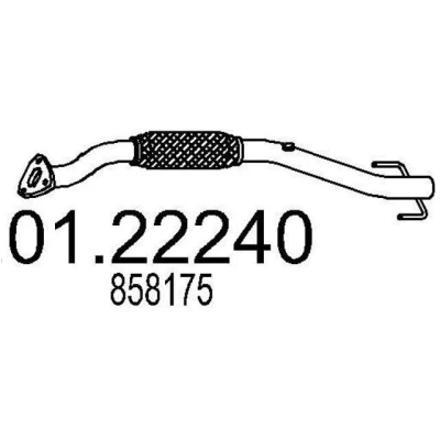 Kuva MTS 01.22240 Pakoputki 1000mm Edessä keskiäänenvaimentajalle OPEL: Vectra C Sedan, CC