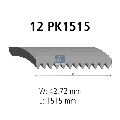 Kuva DT Spare Parts 4.80391 Moniurahihna 1515 12