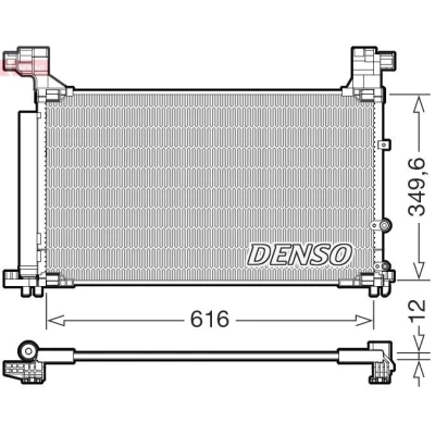 Kuva DENSO DCN50132 Ilmastoinnin Lauhdutin 616mm