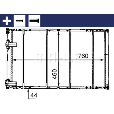 Kuva MAHLE ORIGINAL CR 526 000S Jäähdytin RENAULT: MASTER 2 Pritsche/Fahrgestell
