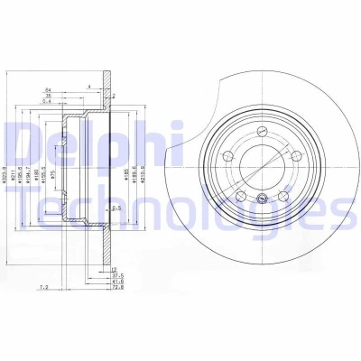 Kuva DELPHI BG3629 Jarrulevyt 324 12 5 täysi rasvattu käsittelemätön ilman pyöränlaakeria, ABS sensorirengasta BMW: X5