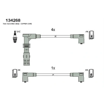 Kuva HITACHI 134268 Sytytysjohto CHRYSLER: VOYAGER 4, PT Cruiser Farmari