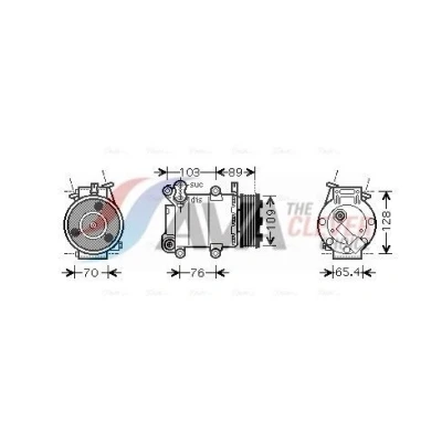 Kuva PRASCO FDAK392 Ilmastoinnin Kompressori VS16 PAG 46 YF R 1234yf, 134a VOLVO: V50, S40 II, FORD: Focus 3 Turnier, 2