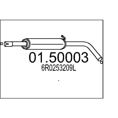 Kuva MTS 01.50003 Keskimmäinen Äänenvaimennin 870 VOLKSWAGEN: Polo V Hatchback