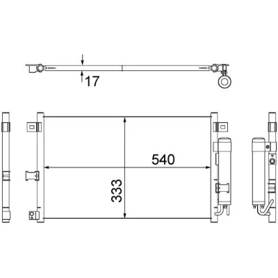 Kuva MAHLE ORIGINAL AC 507 000S Ilmastoinnin Lauhdutin Vedenerottimella 16 10,15 557