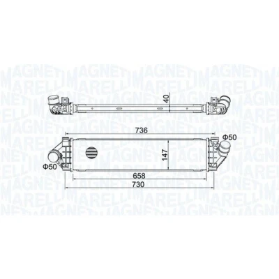 Kuva MAGNETI MARELLI 351319204270 Välijäähdytin FORD: Focus 2 Kombi, VOLVO: V70 3