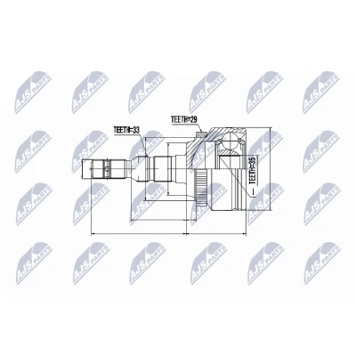 Kuva Nivelsarja, vetoakseli, Etuakseli, oikea, vasen Opel Vectra b, b halvkombi, kombi, Vauxhall OE 374387, 374410