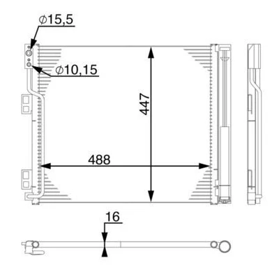 Kuva MAHLE ORIGINAL AC 570 000S Ilmastoinnin Lauhdutin Vedenerottimella 488mm NISSAN: NV200 Van / Farmari