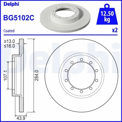 Kuva Jarrukiekkon Komplett DELPHI BG5102C takaisin/full/2 kpl