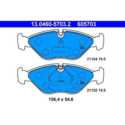 Kuva ATE 13.0460 5703.2 Jarrupalat Kulumisenilmaisemelle, Ilman kulumisenilmaisinta SAAB: 9000 Hatchback, Sedan