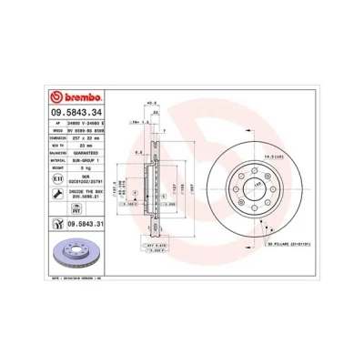 Kuva MAGNETI MARELLI 360406024300 Jarrulevyt 257, 257 22 4 60 tuuletettu sisältä, pisaranmuotoiset tuuletuslaipat Ruuveilla OPEL: Corsa E Hatchback