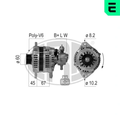 Kuva Laturi OPEL, VAUXHALL OE 12 04 157, 62 182, 8 97189 112 0