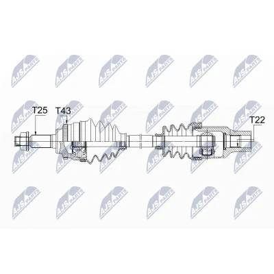 Kuva NTY NPW SU 025 Vetoakseli Etuakseli, oikea 640 SUZUKI: SWIFT 3