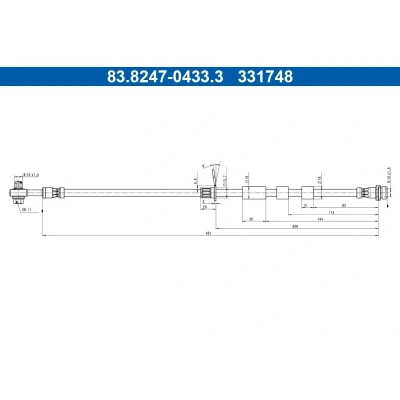 Kuva ATE 83.8247 0433.3 Jarruletku 431mm M10x1,5mm