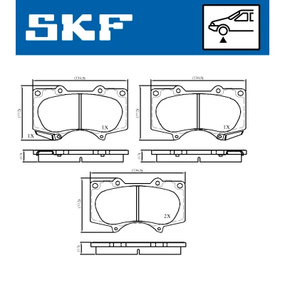 Kuva SKF VKBP 80135 A Jarrupalat akustisella kulumavaroittimella TOYOTA: HILUX 3 Pick up, Land Cruiser Prado 120, 150