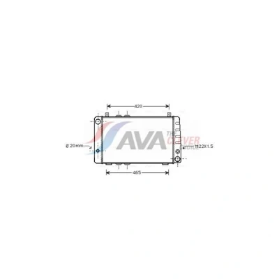 Kuva AVA COOLING SYSTEMS SA2002 Jäähdytin Alumiini 485mm 285mm 34mm Ilman nestesäiliötä Jäähdytysrivat mekaan. kiinnitetyt SKODA: Felicia 1 Pickup
