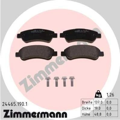 Kuva ZIMMERMANN 24465.190.1 Jarrupalat Ruuveilla Valokuva vastaa toimituslaajuutta FIAT: Ducato III Flatbed Kuorma auto / Alusta, Bussi