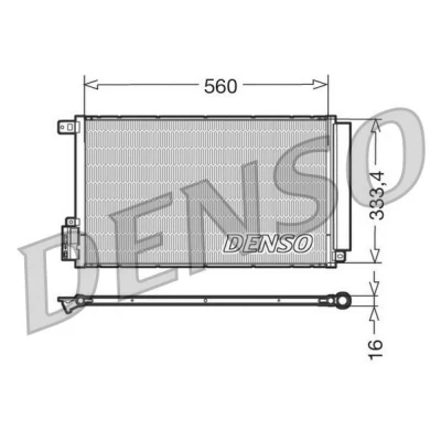 Kuva DENSO DCN13109 Ilmastoinnin Lauhdutin Vedenerottimella 560x334x16 R 134a 560