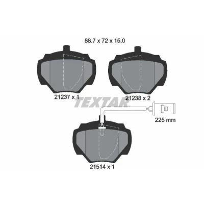 Kuva TEXTAR 2123701 Jarrupalat kulumisvaroitinkoskettimella LAND ROVER: Discovery 1, Range Rover 1