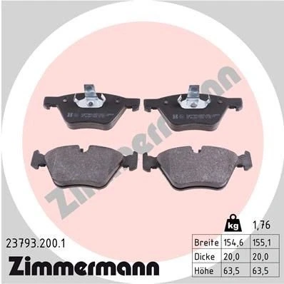 Kuva ZIMMERMANN 23793.200.1 Jarrupalat Kulumisenilmaisemelle Valokuva vastaa toimituslaajuutta BMW: 5 Sedan, Touring