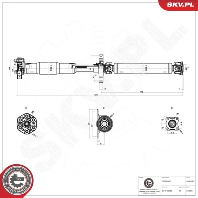 Kuva Vetoakseli, Taka akseli, Takana Esen skv 76SKV061 bmw x3 [e83] OE 26103402136
