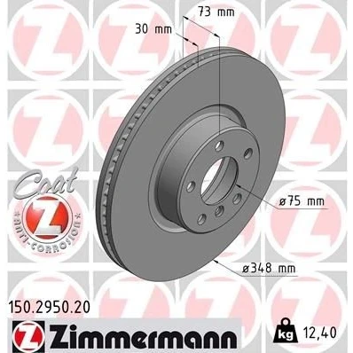Kuva ZIMMERMANN COAT Z 150.2950.20 Jarrulevyt 348 30 6/5 5 120 tuuletettu sisältä pinnoitettu hiiliteräs BMW: X4