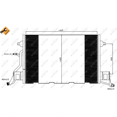 Kuva NRF EASY FIT 35564 Ilmastoinnin Lauhdutin Tiivisterenkaalla 14,5 11,7 Alumiini 615 AUDI: A6 C5 Avant