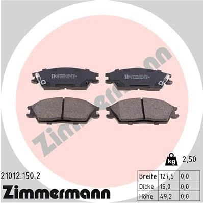Kuva ZIMMERMANN 21012.150.2 Jarrupalat akustisella kulumavaroittimella Valokuva vastaa toimituslaajuutta HYUNDAI: Getz