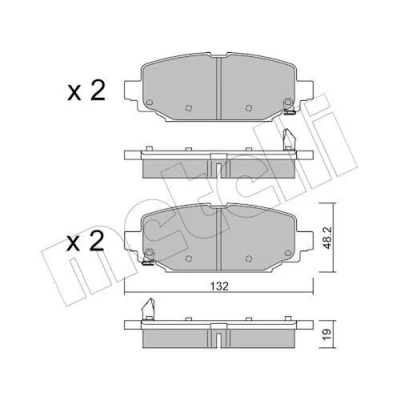 Kuva METELLI 22 1210 0 Jarrupalat akustisella kulumavaroittimella JEEP: Wrangler IV