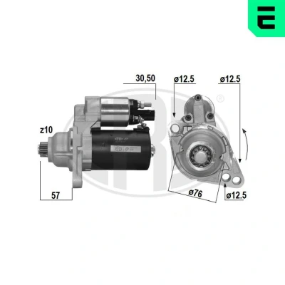 Kuva ERA 220467A Starttimoottori 12 1,1 10 VOLKSWAGEN: Golf 6, Passat B6 Sedan, Variant