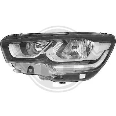 Kuva DIEDERICHS 4073181 Ajovaloumpio Vasen LED, H7/H7 Päiväajovalolla (LED) Valokorkeussäätimen moottorilla