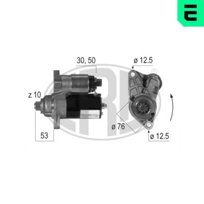 Kuva ERA 220124A Starttimoottori 12 1,1 10 VOLKSWAGEN: Golf 4, 4 Variant, Bora Sedan, SKODA: Fabia I Sedan