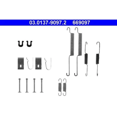 Kuva ATE 03.0137 9097.2 Tarvikesarja Jarrukengät HONDA: CIVIC 6 Stufenheck, 7 Limousine, Hatchback
