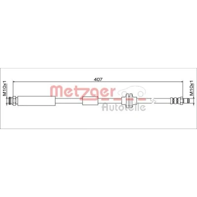 Kuva METZGER 4111801 Jarruletku Etuakseli, vasen, oikea 407