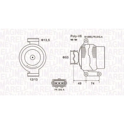 Kuva MAGNETI MARELLI 063731635010 Laturi 14V 115A FORD: MONDEO 3 Kombi, 3, Stufenheck