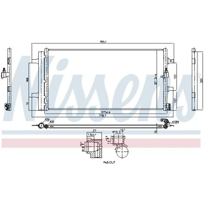 Kuva NISSENS 941261 Ilmastoinnin Lauhdutin Vedenerottimella Alumiini 635mm R134a, R1234yf