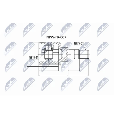 Kuva NTY NPW FR 007 Vetonivel Etuakseli, vasen, Vaihteiston puoli FORD: Focus Mk1 Farmari, Hatchback