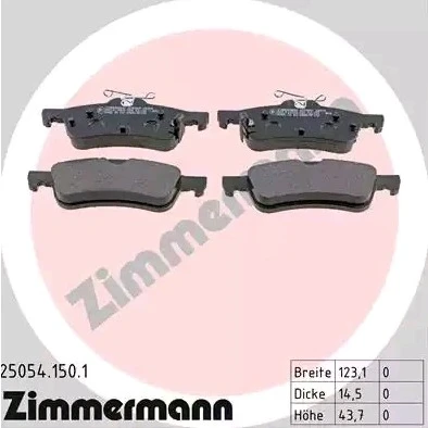 Kuva ZIMMERMANN 25054.150.1 Jarrupalat akustisella kulumavaroittimella Valokuva vastaa toimituslaajuutta HONDA: CIVIC 9, 9 Tourer, Stufenheck