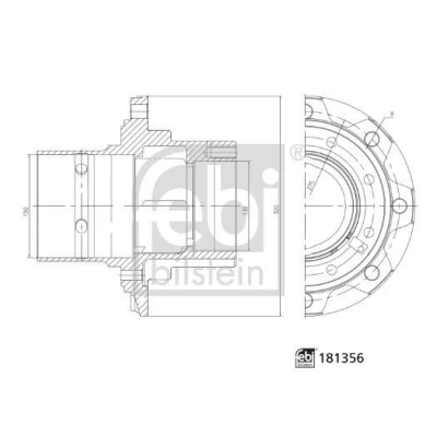 Kuva FEBI BILSTEIN 181356 Pyörännapa 275mm ilman pyöränlaakeria Taka akseli