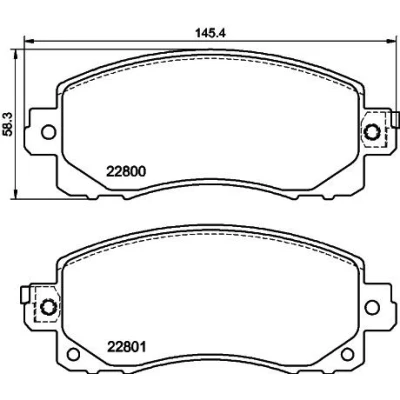 Kuva HELLA 8DB 355 039 161 Jarrupalat akustisella kulumavaroittimella SUBARU: Impreza V Hatchback