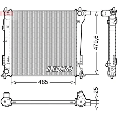 Kuva DENSO DRM41020 Jäähdytin 485mm 494mm 25mm