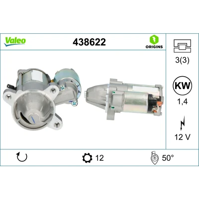 Kuva VALEO 438622 Starttimoottori 12 1,4 FORD: KUGA 2, FOCUS 3 Turnier