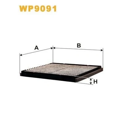 Kuva WIX FILTERS WP9091 Raitisilmasuodatin Aktiivihiilisuodatin 214 229 20 VOLVO: S40 I, V40 Farmari
