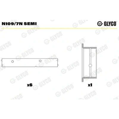Kuva GLYCO N109/7N SEMI Nokka Akselin Laakeri
