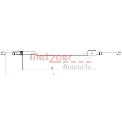 Kuva METZGER 10.4578 Käsijarruvaijeri Taakse, oikea 1545/1275 Levyjarru COFLE CITROËN: Xsara Farmari, Hatchback