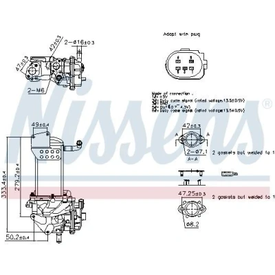Kuva NISSENS 98359 EGR Venttiili Pakokaasukierrätys jäähdyttimellä VOLKSWAGEN: Amarok Pick up