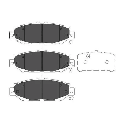 Kuva Jarrupalasarja, levyjarru, Taka akseli LEXUS GS, TOYOTA CHASER, CRESTA Sedan V, GRANVIA, MARK II VIII, SUPRA OE 04466030030, 0446624010, 044