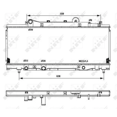 Kuva NRF 53202 Jäähdytin Alumiini 757 270 16 Jäähdytysrivat juotetut FIAT: Punto I Hatchback